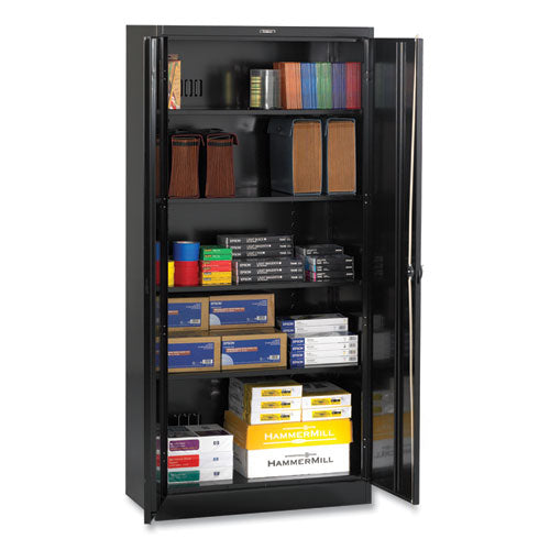 Deluxe Recessed Handle Storage Cabinet, 36w x 24d x 78h, Black-(TNN7824RHBK)