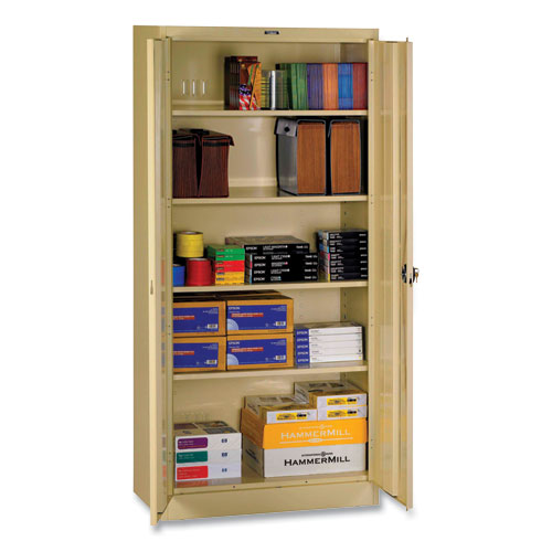 Deluxe Recessed Handle Storage Cabinet, 36w x 24d x 78h, Sand-(TNN7824RHSD)