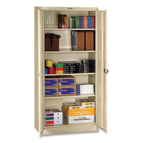 Deluxe Recessed Handle Storage Cabinet, 36w x 18d x 78h, Putty-(TNN7818RHPY)