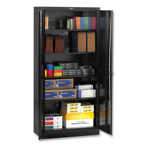 Deluxe Recessed Handle Storage Cabinet, 36w x 18d x 78h, Black-(TNN7818RHBK)
