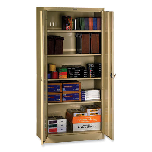 Deluxe Recessed Handle Storage Cabinet, 36w x 24d x 78h, Putty-(TNN7824RHPY)