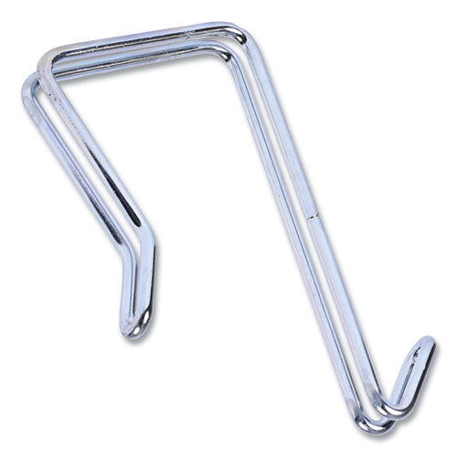 Single Sided Partition Garment Hook, Steel, 0.5 x 3.13 x 4.75, Over-the-Door/Over-the-Panel Mount, Silver, 2/Pack-(ALECH1SR)