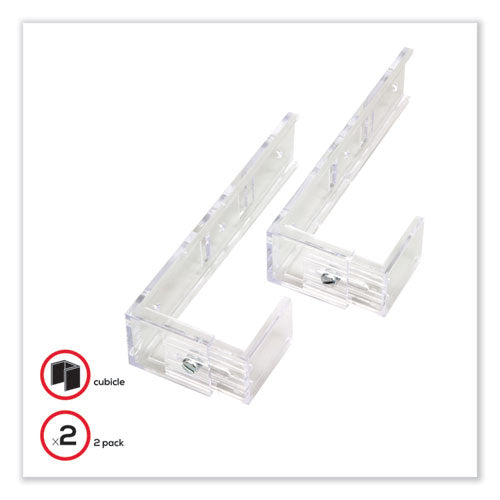 Partition Brackets, For Wall Files and File Pockets/1.5" to 2.5" Thick Partition Walls, Clear-(DEFOPBKT01)