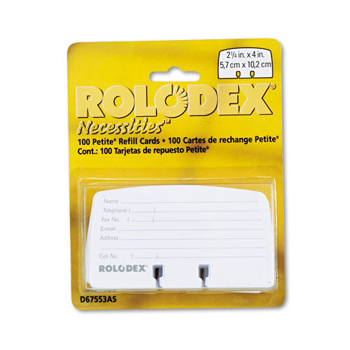 Petite Refill Cards, 2.25 x 4, White, 100 Cards/Pack-(ROL67553)