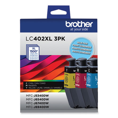 LC402XL3PKS High-Yield Ink, 1,500 Page-Yield, Cyan/Magenta/Yellow-(BRTLC402XL3PKS)