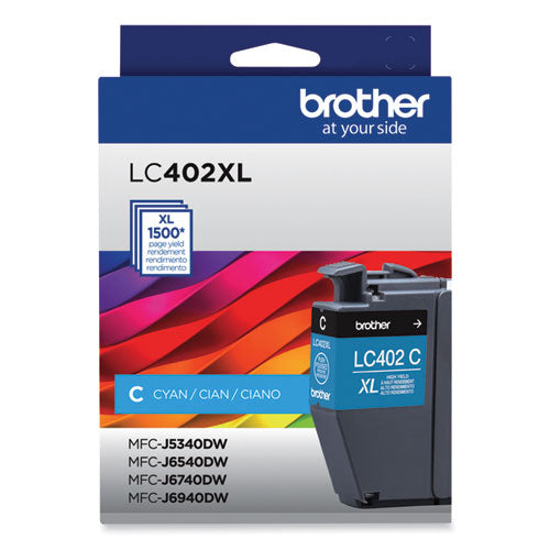 LC402XLCS High-Yield Ink, 1,500 Page-Yield, Cyan-(BRTLC402XLCS)