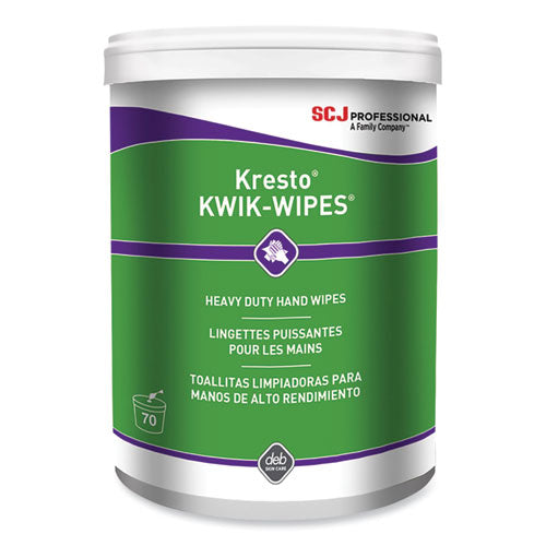 Kresto KWIK-WIPES, Cloth, 1-Ply, 7.9 x 5.7, Citrus, White, 70/Pack, 6 Packs/Carton-(SJNKKW70W)