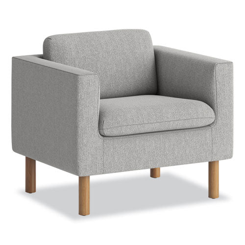 Parkwyn Series Club Chair, 33" x 26.75" x 29", Gray Seat, Gray Back, Oak Base-(HONVP3LCHRGRY)