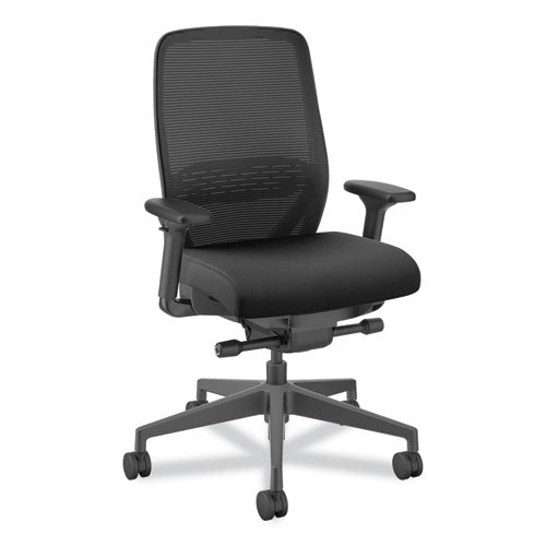 Nucleus Series Recharge Task Chair, Supports Up to 300 lb, 16.63 to 21.13 Seat Height, Black Seat/Back, Black Base-(HONNR12SAMC10BT)