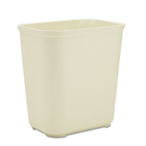 Fiberglass Wastebasket, 7 gal, Fiberglass, Beige-(RCP254300BG)