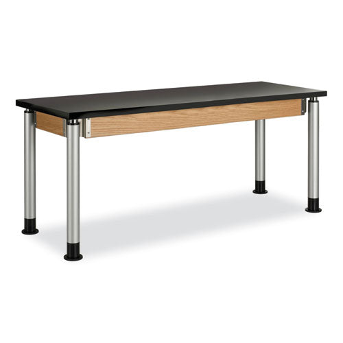 Adjustable-Height Table, Rectangular, 72w x 24d x 42h, Black-(DVWP830LBK)