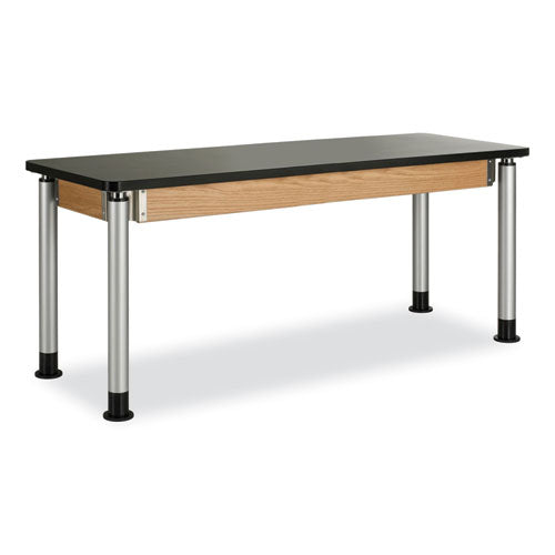 Adjustable-Height Table, Rectangular, 72w x 24d x 42h, Black-(DVWP830LBBK)