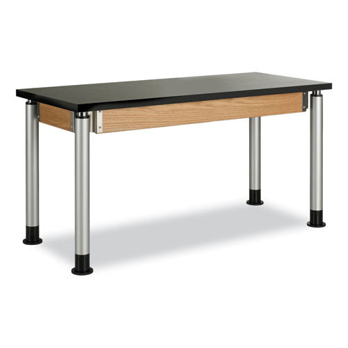 Adjustable-Height Table, Rectangular, 54w x 24d x 42h, Black-(DVWP820LBK)