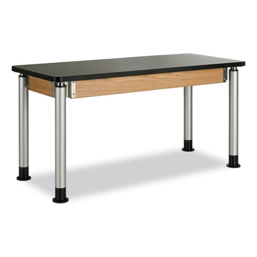 Adjustable-Height Table, Rectangular, 54w x 24d x 42h, Black-(DVWP820LBBK)