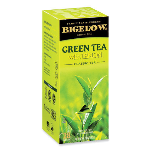 Green Tea with Lemon, Lemon, 0.34 lbs, 28/Box-(BTC10346)