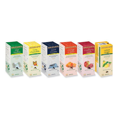 Assorted Tea Packs, Six Flavors, 28/Box, 168/Carton-(BTC17578)