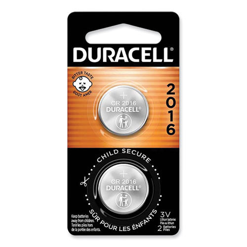 Lithium Coin Batteries With Bitterant, 2016, 2/Pack-(DURDL2016B2PK)