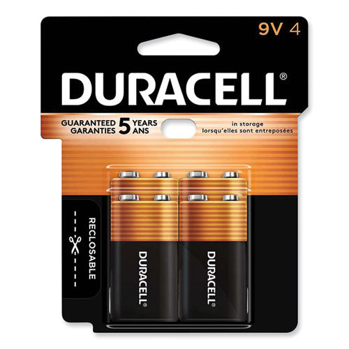 CopperTop Alkaline 9V Batteries, 4/Pack-(DURMN16RT4Z)
