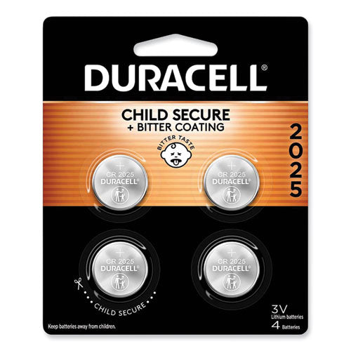 Lithium Coin Batteries With Bitterant, 2025, 4/Pack-(DURDL2025B4PK)