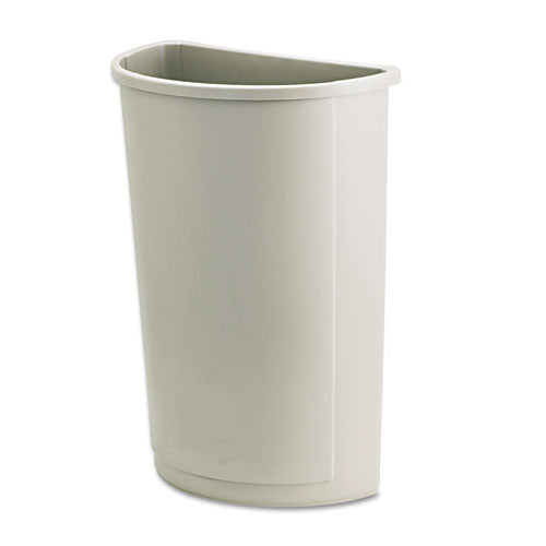 Untouchable Half-Round Plastic Receptacle, 21 gal, Plastic, Beige-(RCP352000BG)