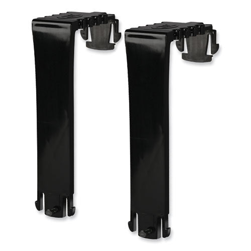 Two Break-Resistant Plastic Partition Brackets, For 2.63 to 4.13 Wide Partition Walls, Black, 2/Pack-(DEF391404)