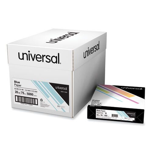 Deluxe Colored Paper, 20 lb Bond Weight, 8.5 x 11, Blue, 500/Ream-(UNV11202)
