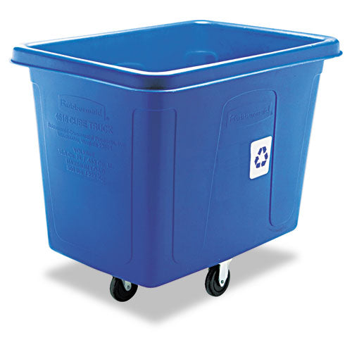 Recycling Cube Truck, 120 gal, 500 lb Capacity, Polyethylene, Blue-(RCP461673BE)