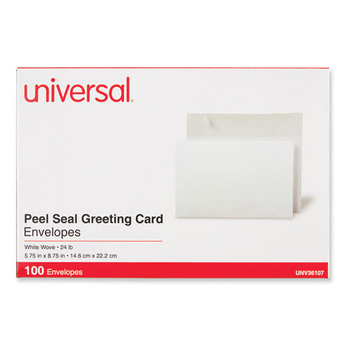 Peel Seal Strip Business Envelope, #A9, Square Flap, Self-Adhesive Closure, 5.74 x 8.75, White, 100/Box-(UNV36107)