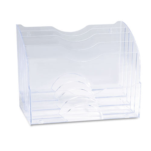 Optimizers Multifunctional Two-Way Organizer, 5 Sections, Letter Size Files, 8.75" x 10.38" x 13.63", Clear-(RUB94610ROS)