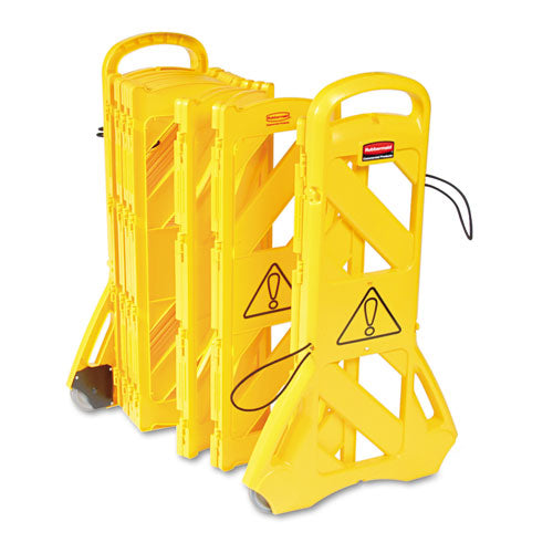 Portable Mobile Safety Barrier, Plastic, 13 ft x 40", Yellow-(RCP9S1100YEL)