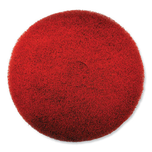 EZ CARE Heavy Duty Scrub Pad, 20" Diameter, Red/Gray, 5/Carton-(SJN311181)