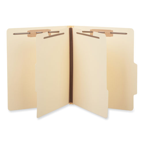 Six-Section Classification Folders, 2" Expansion, 2 Dividers, 6 Fasteners, Letter Size, Manila Exterior, 15/Box-(UNV10300)