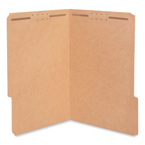 Reinforced Top Tab Fastener Folders, 0.75" Expansion, 2 Fasteners, Legal Size, Brown Kraft Exterior, 50/Box-(UNV10412)