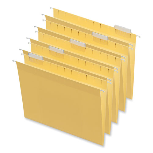 Deluxe Bright Color Hanging File Folders, Letter Size, 1/5-Cut Tabs, Yellow, 25/Box-(UNV14119)