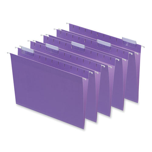 Deluxe Bright Color Hanging File Folders, Letter Size, 1/5-Cut Tabs, Violet, 25/Box-(UNV14120)