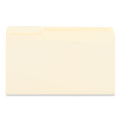 Interior File Folders, 1/3-Cut Tabs: Assorted, Legal Size, 9.5-pt Manila, 100/Box-(UNV15213)