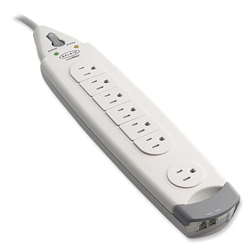 SurgeMaster Home Series Surge Protector, 7 AC Outlets, 12 ft Cord, 1,045 J, White-(BLKF9H71012)