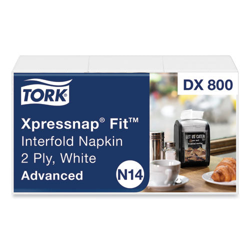 Xpressnap Fit Interfold Dispenser Napkins, 2-Ply, 6.5 x 8.39, White, 120/Pack, 36 Packs/Carton-(TRKDX800)