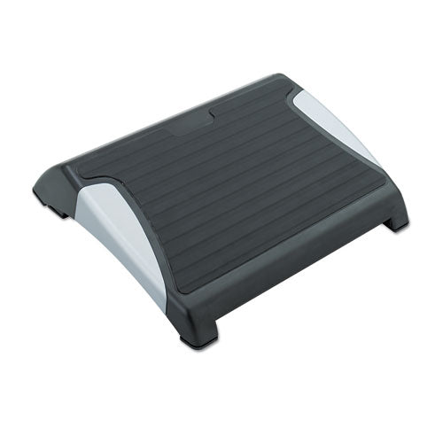 Restease Adjustable Footrest, 15.5w x 13.75d x 3.25 to 5h, Black/Silver-(SAF2120BL)