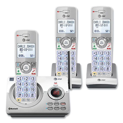 Connect to Cell DL72310 Cordless Telephone, Base and 2 Additional Handsets, White/Silver-(ATTDL72310)