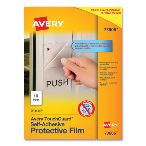 TouchGuard Protective Film Sheet, 9" x 12", Matte Clear, 10/Pack-(AVE73606)