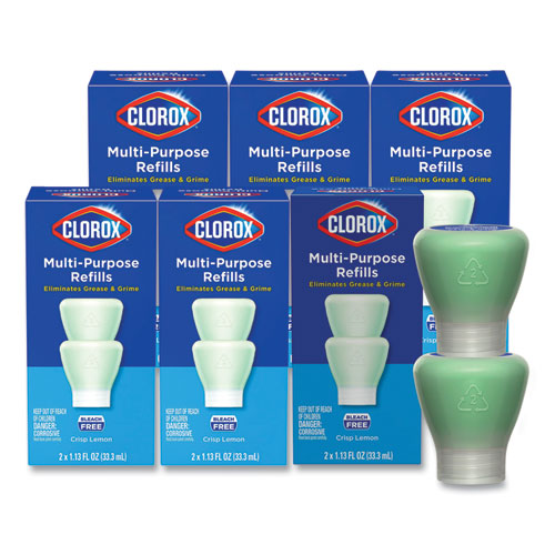Clorox Multipurpose Degreaser Cleaner Refill Pods, Crisp Lemon Scent, 2 Pods/Box, 8 Boxes/Carton-(CLO60161)