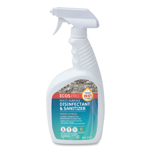 Multi-Purpose Disinfectant & Sanitizer, Fresh Citrus Scent, 32 oz Spray Bottle-(EOPPL963506)