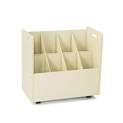 Laminate Mobile Roll Files, 8 Compartments, 30.13w x 15.75d x 29.25h, Putty-(SAF3045)