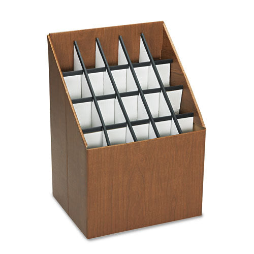 Corrugated Roll Files, 20 Compartments, 15w x 12d x 22h, Woodgrain-(SAF3081)