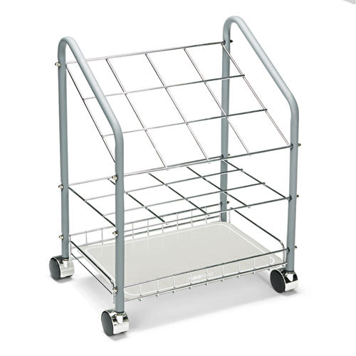 Wire Roll/Files, 12 Compartments, 18w x 12.75d x 24.5h, Gray-(SAF3090)