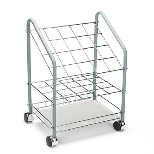 Wire Roll/Files, 20 Compartments, 18w x 12.75d x 24.5h, Gray-(SAF3091)