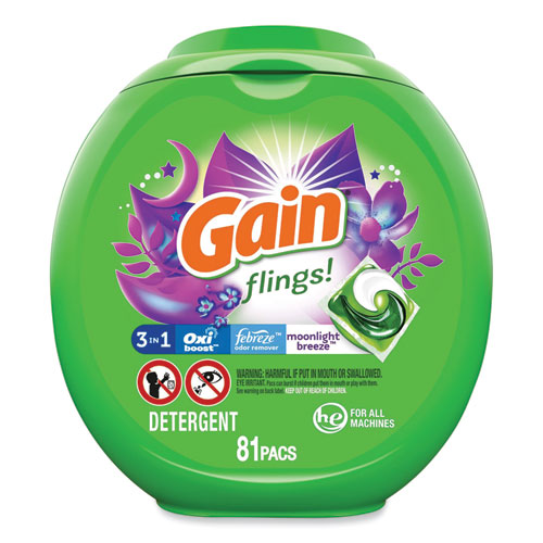 Flings Detergent Pods, Moonlight Breeze, 81 Pods/Pack-(PGC91796)