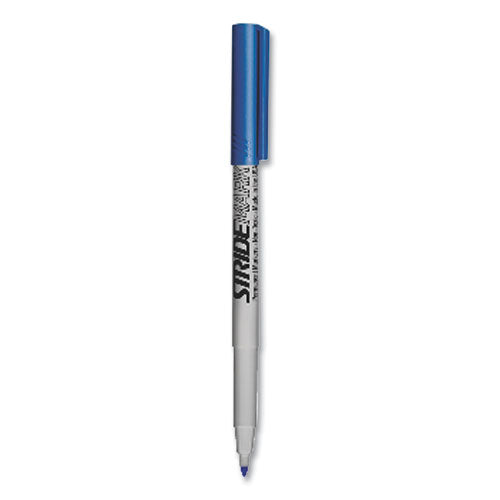 StrideMark Permanent Marker, Fine Bullet Tip, Blue, 12/Pack-(STW27002)