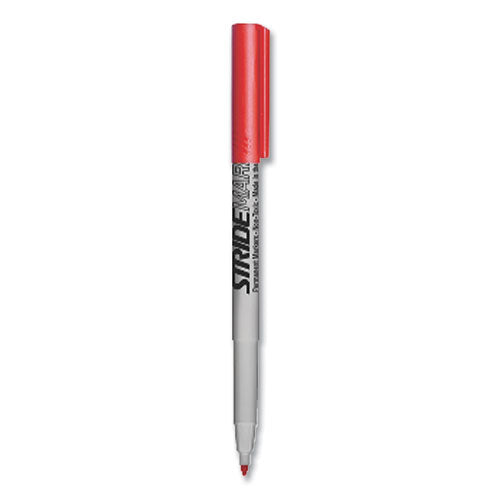 StrideMark Tank Permanent Marker, Broad Chisel Tip, Red, 12/Pack-(STW27003)